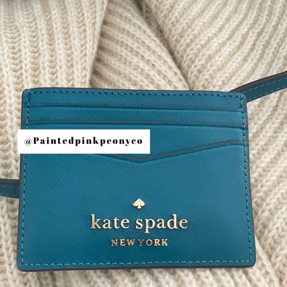 KATE SPADE | peacock Teal Blue Purse Crossbody Shoulder Bag & Slim Card Wallet - Picture 3 of 10